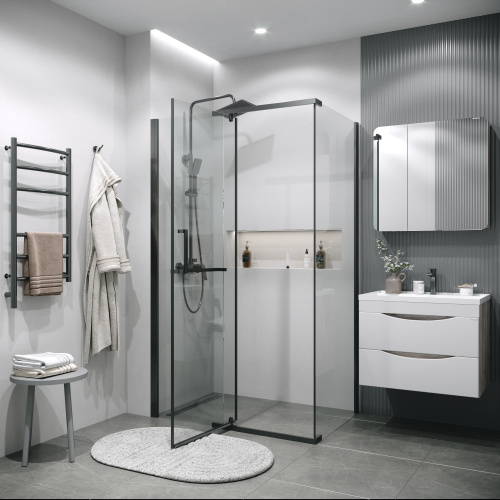 Душевой уголок Grossman Pragma 120.K33.03.1290.42.00 120х90 стекло прозрачное профиль графит матовый без поддона - фото 5