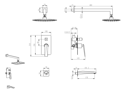 Душевая система Boheme Venturo 384-W-2 встраиваемая цвет белый - фото 2