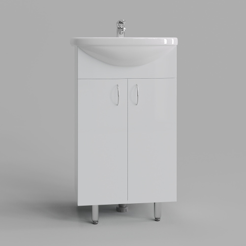 Тумба с раковиной Orange Лайт LA-50TUW+RA 52х42х86 цвет белый - фото 2