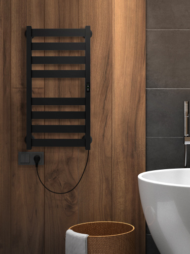 Полотенцесушитель Indigo Oktava Slim 5 LСLOKS5E80-40BRRt 43х80 электрический черный муар - фото 2