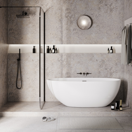 Ванна акриловая Grossman Fly GR-1104 170х75 отдельностоящая овальная с ножками - фото 4