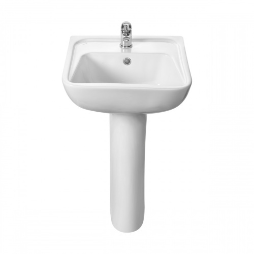 Раковина из сантехнического фарфора Santek Лонги 1WH501753 42х46 подвесная цвет белый 1 отверстие под смеситель - фото 5