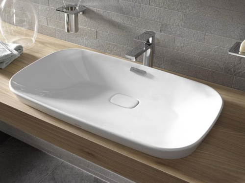 Раковина керамическая Toto LW3717HY#XW 75х45 полувстраиваемая цвет белый без отверстий под смеситель - фото 2