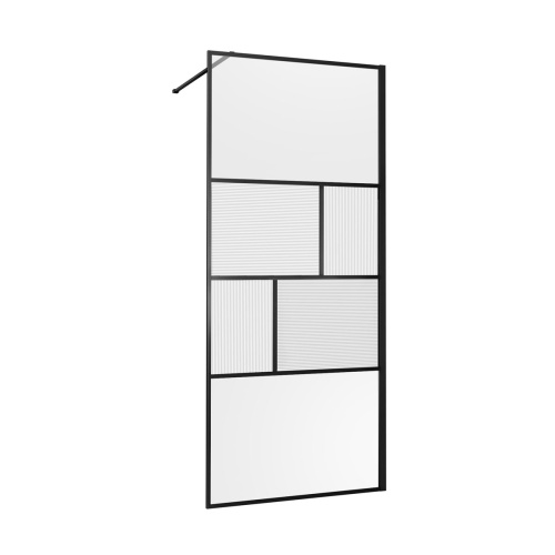 Душевая перегородка Vincea Walk in HC Art VSW-1HC120CFB 120х200 стекло прозрачное/рифленое профиль черный - фото 4