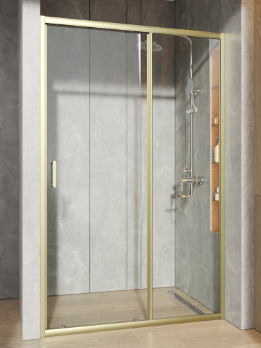 Душевая дверь Orange E02-120TGY 121х190 стекло прозрачное профиль золото глянцевое - фото 3