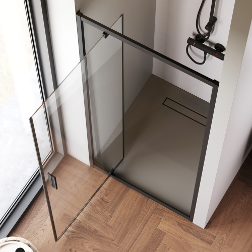 Душевая дверь Am.Pm Gem W90G-90-1P-BT 90х195 стекло прозрачное профиль черный матовый - фото 4