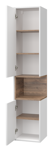 Шкаф-пенал Brevita Bergen BER-05035-01-19-ПоЛ 35х33х165 подвесной цвет белый/коричневый - фото 4