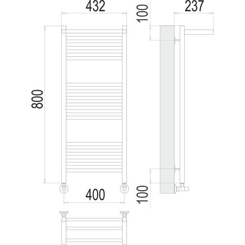 Полотенцесушитель Terminus 4670078529411 43х80 водяной хром - фото 3