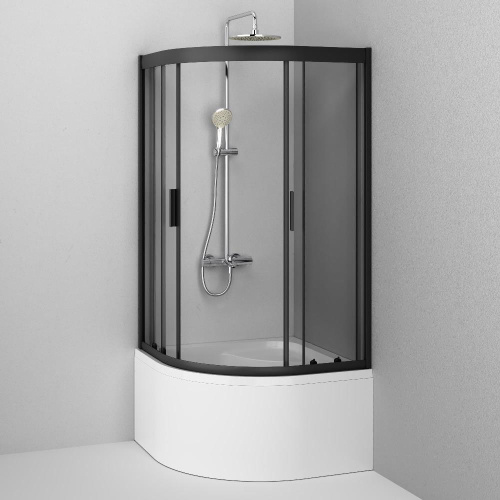 Душевой уголок Am.Pm Gem W90G-401A090BT 90х90 стекло прозрачное профиль черный матовый без поддона - фото 4