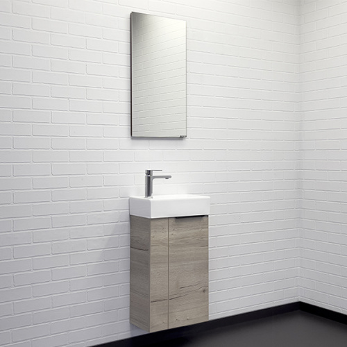 Тумба с раковиной Comforty Асти 00-00013798CF 42х23х70 подвесная цвет дуб дымчатый - фото 5