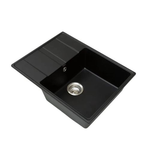 Кухонная мойка Grandex Aqua 600314 65х50 цвет черный поверхность матовая - фото 2
