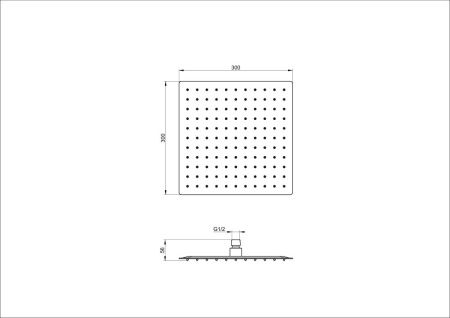 Верхний душ Wonzon & Woghand WW-88DP02-BG 30х30 золото