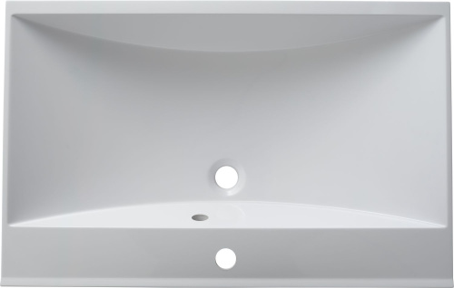 Раковина из литьевого мрамора Aquanet Нота 00281221 75х48 полувстраиваемая цвет белый 1 отверстие под смеситель - фото 5