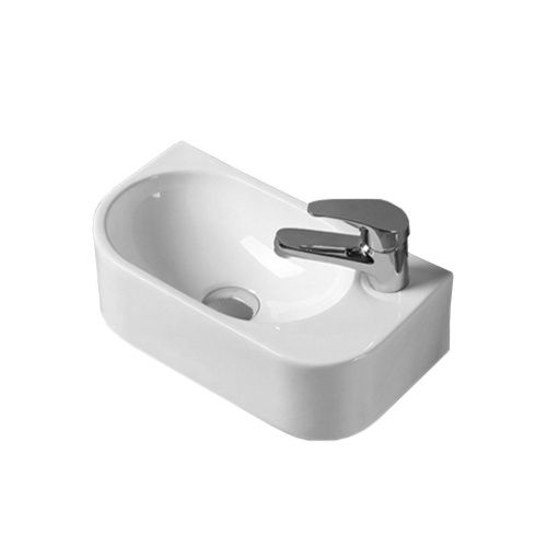 Раковина из сантехнического фарфора Vincea VBS-506R 40х22 подвесная цвет белый 1 отверстие под смеситель - фото 2