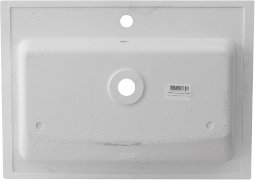 Раковина из искусственного камня Aquanet Мокка 00303657 66х45 полувстраиваемая цвет белый 1 отверстие под смеситель - фото 5