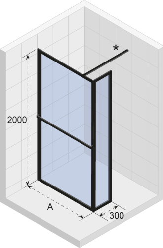 Душевая перегородка Riho LUCID G005033121 90х200 стекло прозрачное профиль черный - фото 2