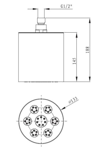 Верхний душ Cezares CZR CZR-SPW130-01 хром - фото 2