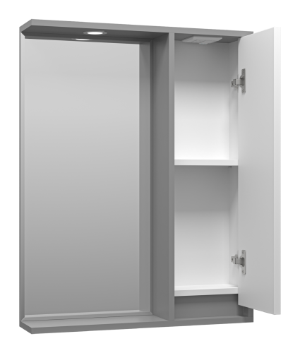 Зеркало-шкаф Brevita Balaton BAL-04065-01-01П 63х14х80 подвесной цвет белый/серый - фото 4