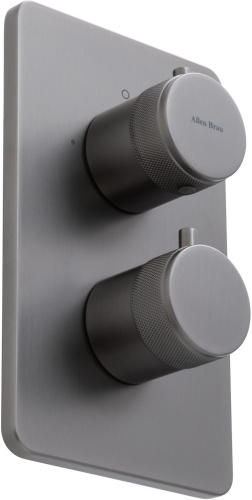 Смеситель для ванны с душем Allen Brau Priority 5.31213-MG встраиваемый в стену серый с термостатом - фото 2