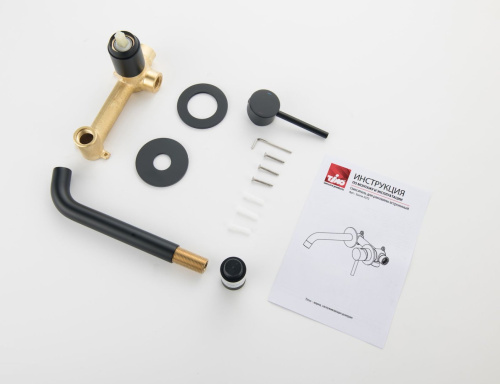 Смеситель Timo Saona 2372/03SM встраиваемый в стену черный матовый - фото 4