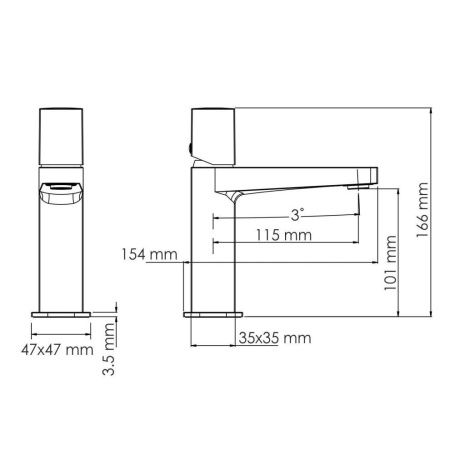 Смеситель Wasserkraft Nuthe 9100 9103 на раковину черный
