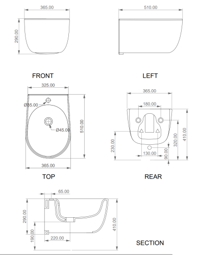 Биде GSG Ceramic Design Hit! HIBISO038 подвесное - фото 2