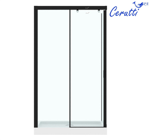 Душевой уголок Cerutti SPA MARBELLA 120B L 120х80 стекло прозрачное профиль черный без поддона - фото 2