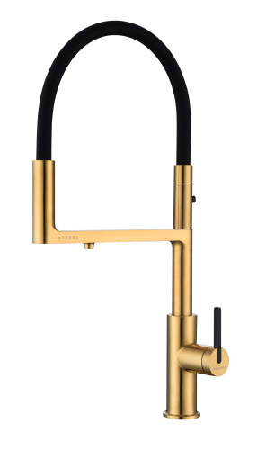 Смеситель для кухни Paulmark TORNADO To213402-BG на раковину брашированное золото