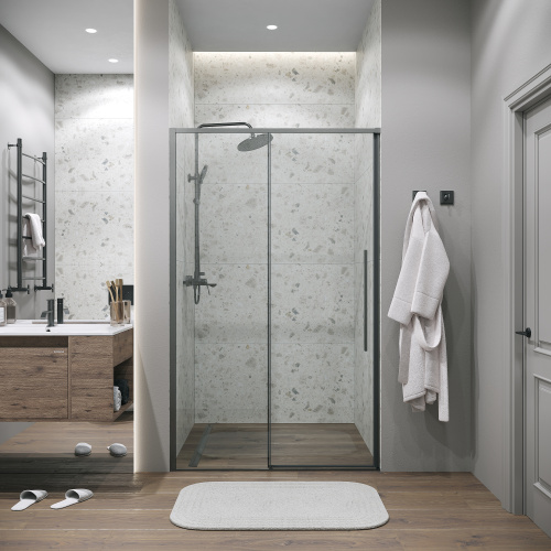 Душевая дверь Grossman Galaxy 100.K33.01.140.42.00 140х195 стекло прозрачное профиль графит - фото 4