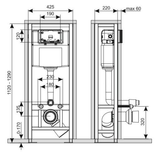 Инсталляция для биде KK POL Professional ZSP/M428/0.1/K - фото 2