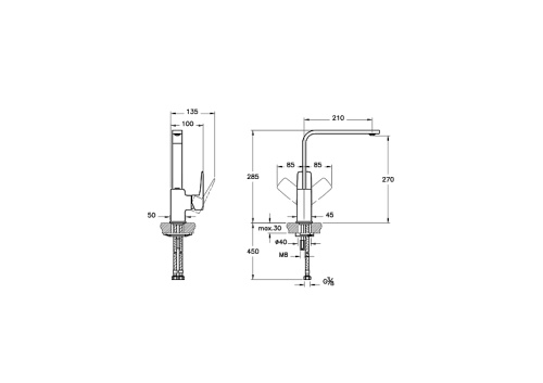 Смеситель Vitra Root Square A4275336EXP на мойку черный матовый - фото 3