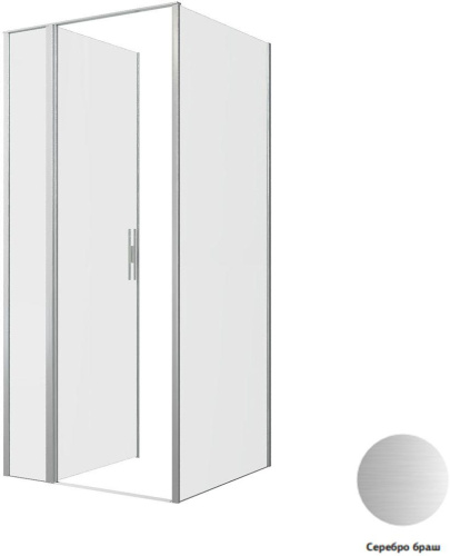 Душевой уголок Allen Brau Priority 3.31026.BA + 3.31044.BA 90х90 стекло прозрачное профиль серебро брашированное без поддона - фото 4