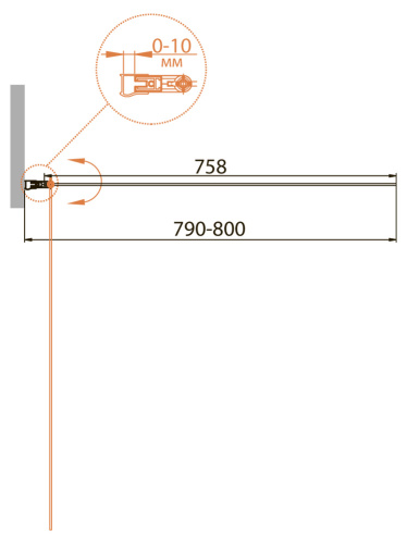 Душевая шторка на ванну Cezares RELAX RELAX-V-1-80/140-C-Bi 80х140 стекло прозрачное профиль белый ориентация универсальная - фото 2