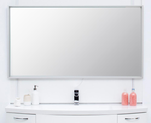 Зеркало в ванную De Aqua Алюминиум 00261699 140х75 цвет серебро - фото 4