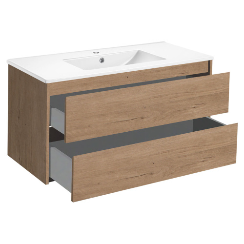 Тумба под раковину Vincea Gio VMC-2G100NO 100х46х50 подвесная цвет коричневый - фото 3