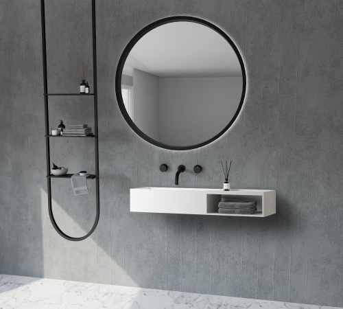 Тумба с раковиной Abber AS2649-0.8 80х40х20 подвесная цвет белый матовый - фото 3