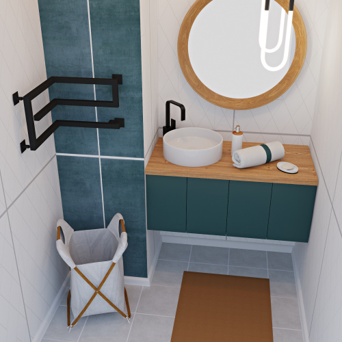 Полотенцесушитель Indigo Korfu DGK30-40-40BRRt 40х30 электрический черный муар - фото 5