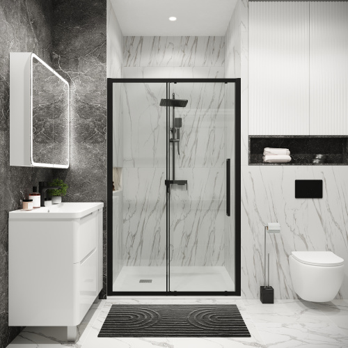 Душевая дверь Grossman Cosmo 100.K33.02.140.21.00 140х195 стекло прозрачное профиль черный матовый - фото 4