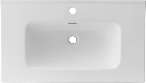 Раковина керамическая Aquanet Flat 00330431 81х47 полувстраиваемая цвет белый 1 отверстие под смеситель - фото 2