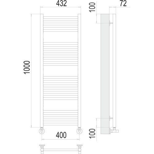 Полотенцесушитель Terminus 4670078529374 43х100 водяной хром - фото 3