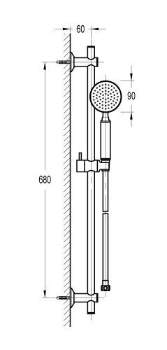 Душевой гарнитур Cezares ECO ECO-SD-BORO настенный брашированное золото - фото 2