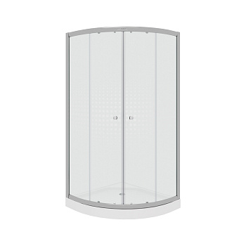 Душевой уголок Parly Z9111 90х90 стекло прозрачное с рисунком профиль хром глянцевый с поддоном
