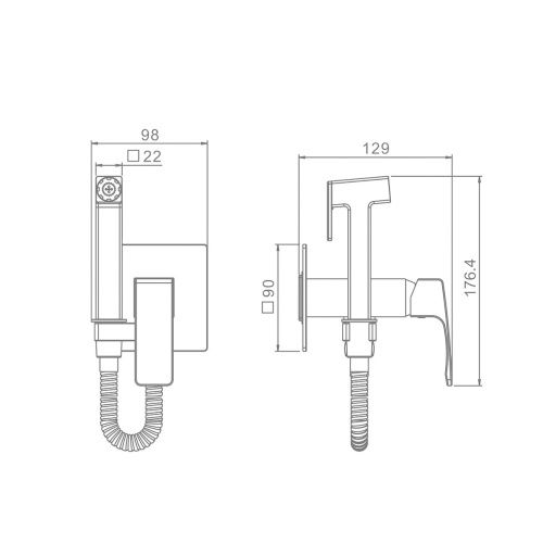 Гигиенический душ со смесителем Raglo R02.54.03 сатин золотой - фото 2