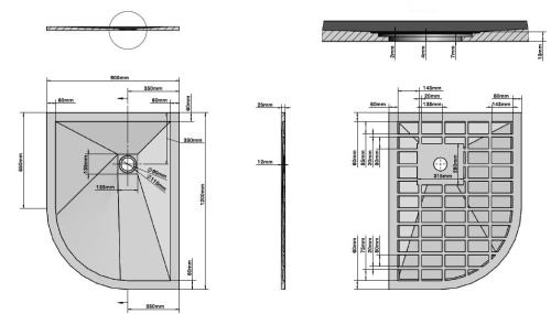 Душевой поддон Vincea H25 VST-4SQ9012W-L 120х90 искусственный камень белый - фото 5