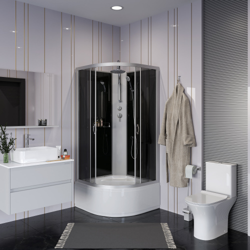 Душевая кабина Niagara Classic 25071434BKT 80х80 четверть круга без крыши ориентация универсальная - фото 3