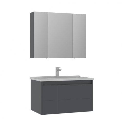 Тумба с раковиной Orka Likya 5002491 80х50х46 цвет антрацит матовый - фото 2