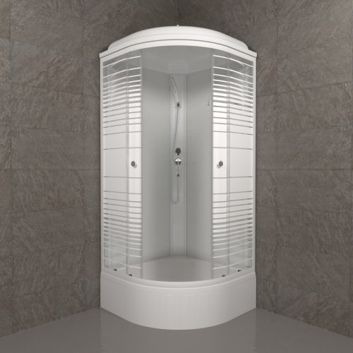 Душевая кабина Тритон Полосы Щ0000061848 90х90 четверть круга с крышей ориентация универсальная - фото 2