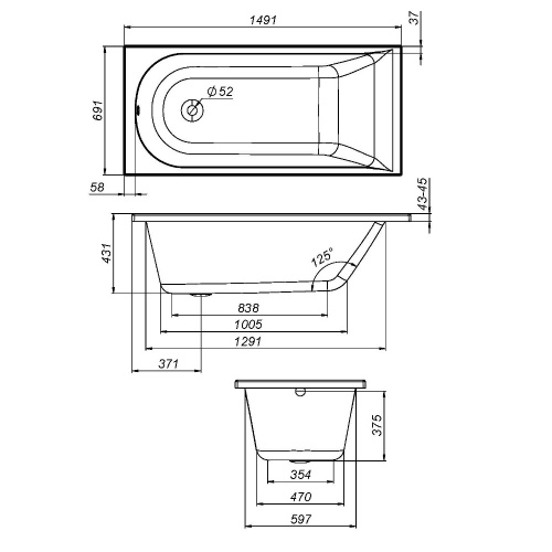 Каркас для ванны Am.Pm Spirit W72A-150-070W-R2 - фото 3