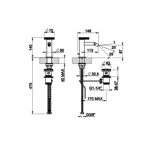 Смеситель Gessi Anello 63307#031 на биде хром - фото 2