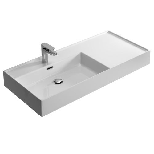 Раковина керамическая Hidra Kiub KI100DX/026 100х50 подвесная цвет черный 1 отверстие под смеситель